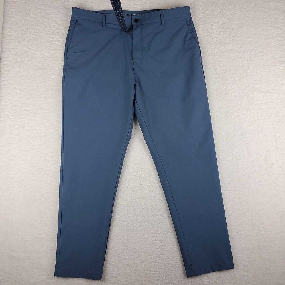 Banana Republic City Pants Mens 40x30 Blue Performance Tech Golf Chino NWT NEW